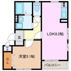 中川原駅 徒歩9分 1階の物件間取画像